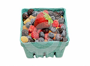 Box of Fresh Berries With Clipping Path