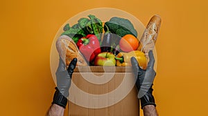The box of fresh groceries.AI generated image