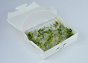 Box of frozen broccoli