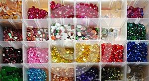 A box of gemstones