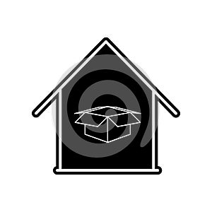 box in home icon. Element of logistics for mobile concept and web apps icon. Glyph, flat icon for website design and development,