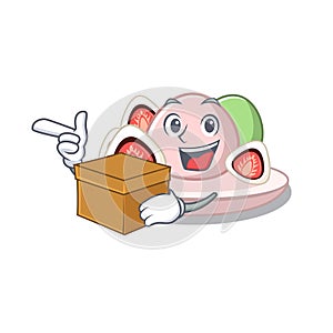 With box ichigo daifuku with the cartoon shape