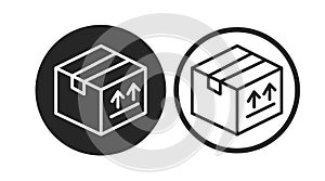 Box Icon Set. Vector isolated editable flat set of boxes illustrations