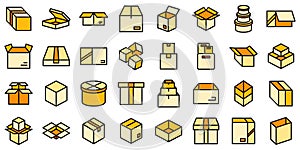 Box icons set vector flat