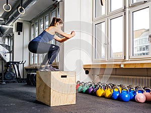 Box jump at the gym