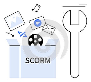 SCORM Multimedia Package with Tools for E-Learning Content Development