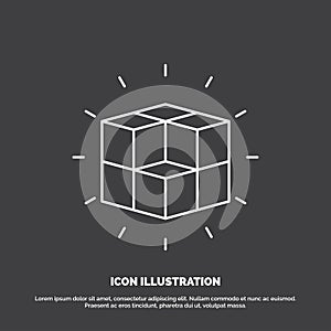 box, labyrinth, puzzle, solution, cube Icon. Line vector symbol for UI and UX, website or mobile application