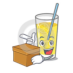 With box lemonade character cartoon style