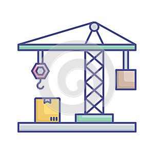 Box lifter Vector Icon which can easily modify or edit