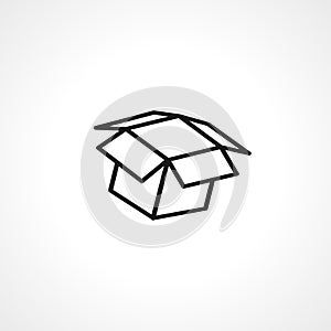 box line icon. open box vector line icon. box isolated line icon