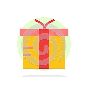 Box, Logistic, Gift, Global Abstract Circle Background Flat color Icon