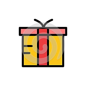 Box, Logistic, Gift, Global  Flat Color Icon. Vector icon banner Template