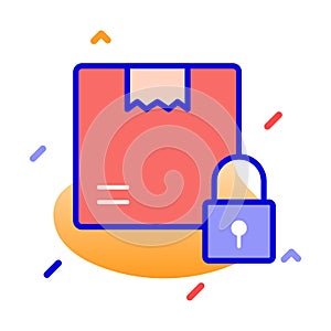 Box, logistic security, lock, secure fully editable vector icon