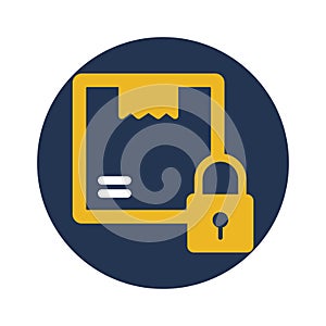 Box, logistic security, lock, secure fully editable vector icon