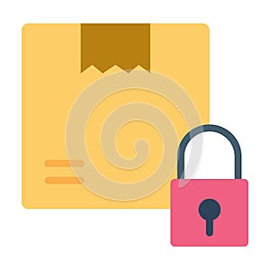 Box, logistic security, lock, secure fully editable vector icon