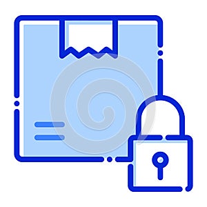 Box, logistic security, lock, secure fully editable vector icon