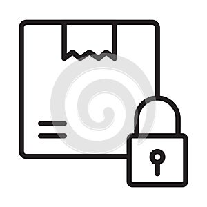 Box, logistic security, lock, secure fully editable vector icon photo