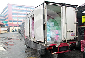 Box lorry full of ice packs for sale