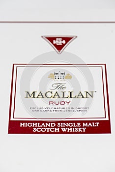 Box of MACALLAN single malt scotch whisky