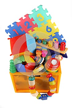 Box with many toys