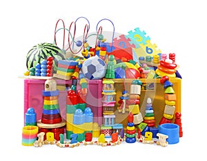Box with many toys
