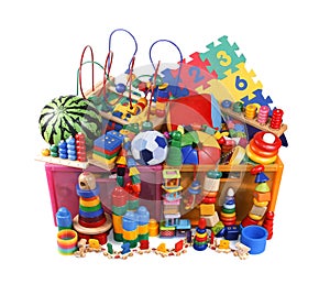 Box with many toys