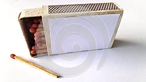 Box matches isolated on white background.
