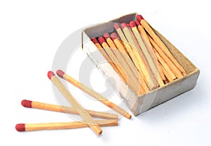 The box of matches and the other 4 matches outside the box