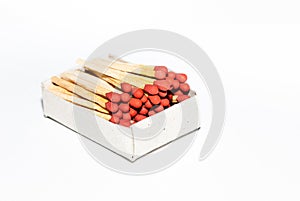 Box of matches on white background