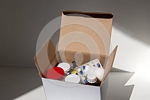 Box of medicine as a pharmacy delivery