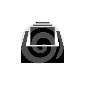 Box of Office Document, Archive Solid Flat Vector Icon Isolated on White Background