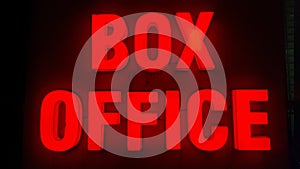 BOX OFFICE SIGN with red light