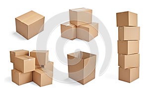 Box package delivery cardboard carton stack