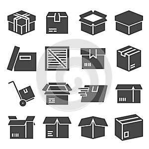 Box, package, parcel, delivery, logistics icon set