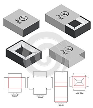 Box packaging die cut template design. 3d mock-up