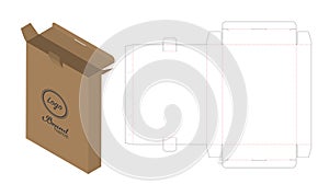 Box packaging die cut template design. 3d mock-up