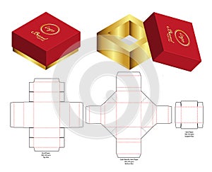 Box packaging die cut template design. 3d mock-up