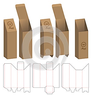 Box packaging die cut template design. 3d mock-up