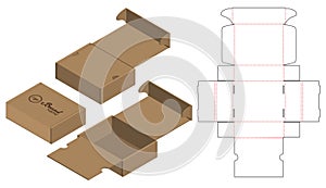 Box packaging die cut template design. 3d mock-up