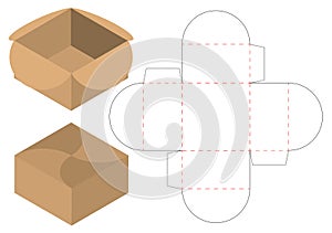 Box packaging die cut template design. 3d mock-up