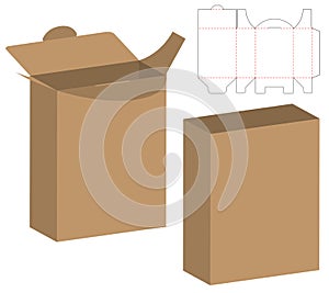 Box packaging die cut template design. 3d mock-up