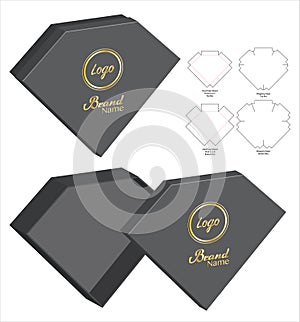 Box packaging die cut template design. 3d mock-up