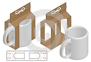 Box packaging die cut template design. 3d mock-up