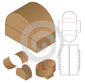 Box packaging die cut template design. 3d mock-up