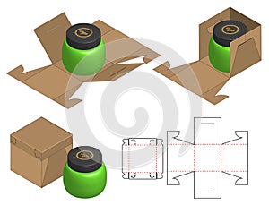 Box packaging die cut template design. 3d mock-up