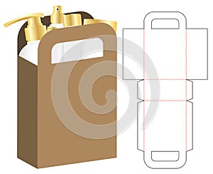 Box packaging die cut template design. 3d mock-up