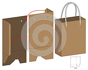 Box packaging die cut template design. 3d mock-up