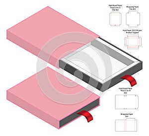 Box packaging die cut template design. 3d mock-up