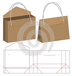 Box packaging die cut template design. 3d mock-up