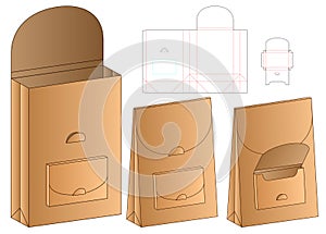 Box packaging die cut template design. 3d mock-up